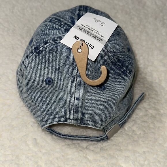 COTTON:ON Embroidered Sardines Vintage Blue Wash Denim Dad Cap - Picture 10 of 13